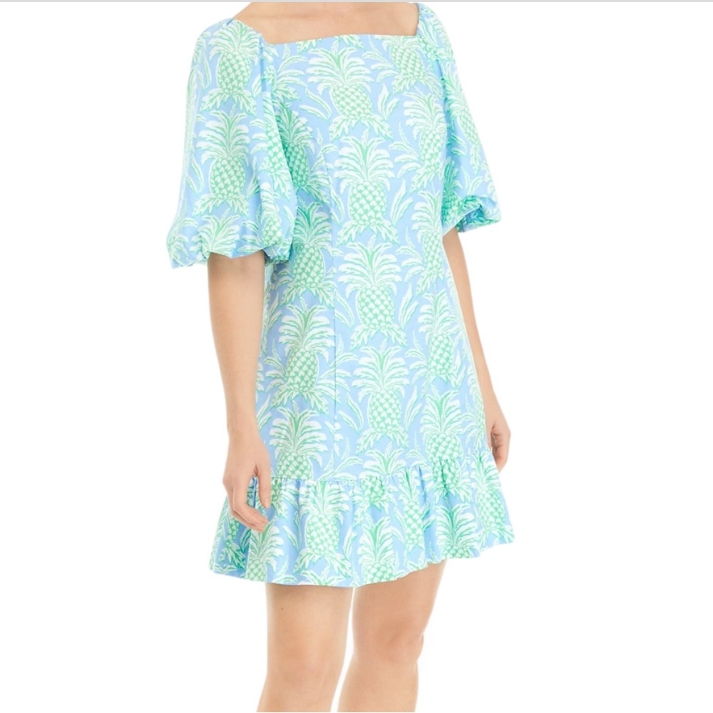 Blue and Green Patterned Dress